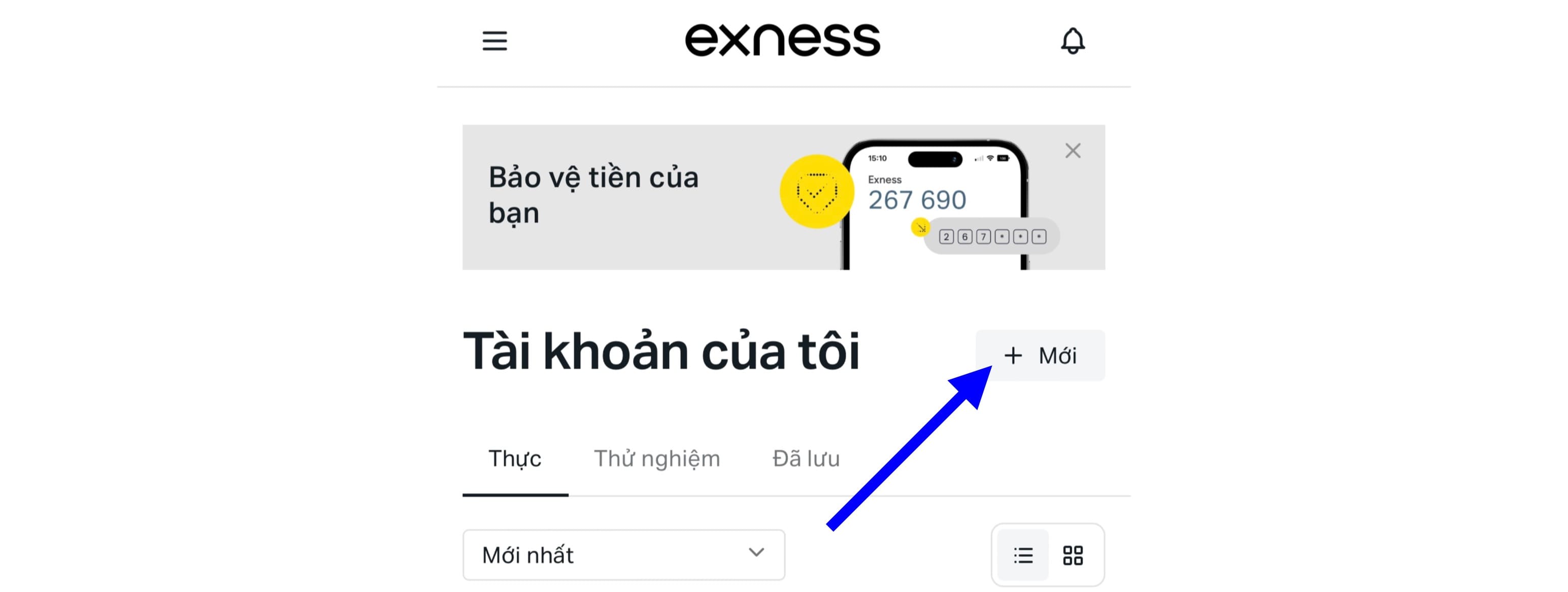 Tạo ID mới để giao dịch nhận Backcom Exness 2.jpg